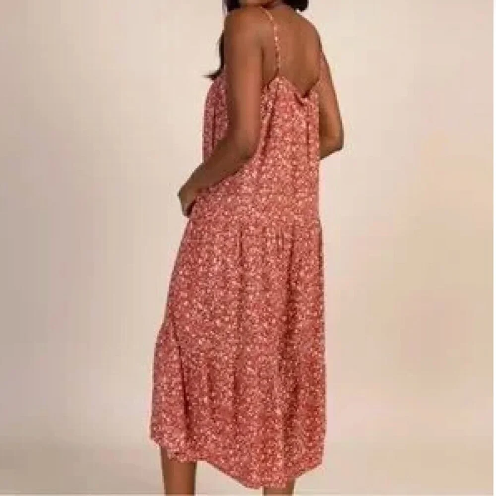 NATURAL LIFE Rust Floral Midi Dress - Picture 3 of 8